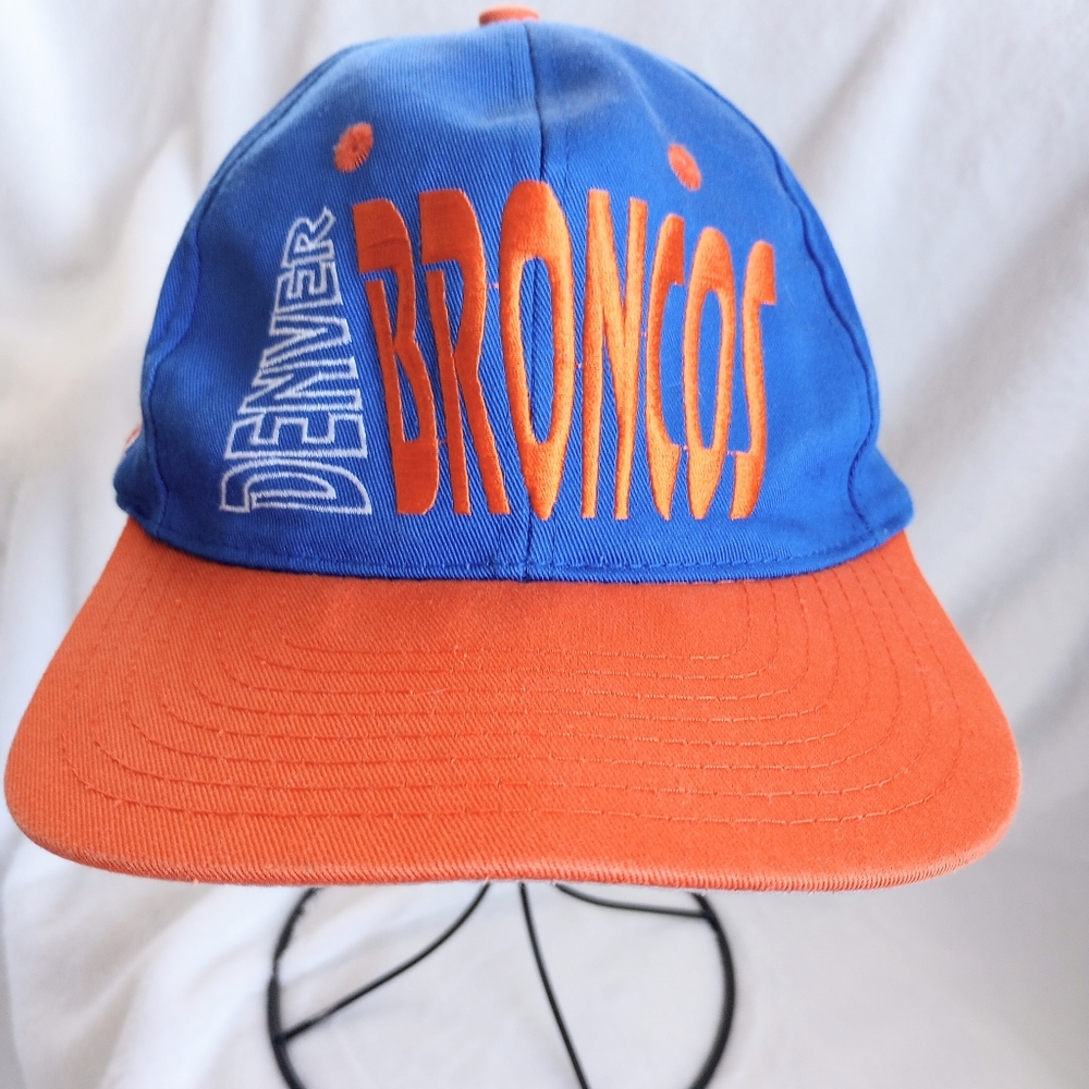 Vintage 90s Denver Broncos Snapback hat Rare Blue NFL Team Annco Old School Logo